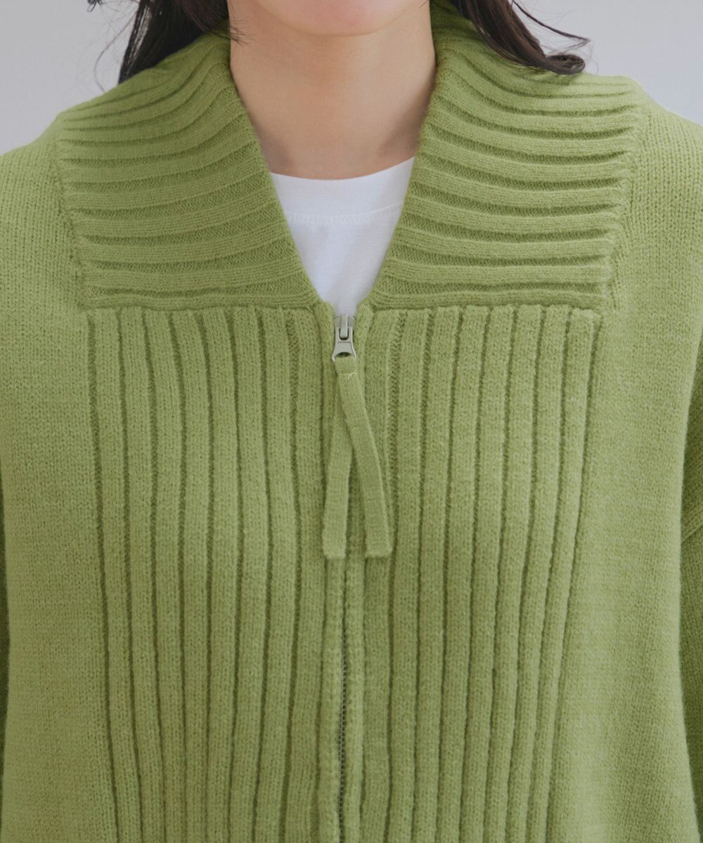 Tiaclasse 【洗える】ダブルジップリブニットカーディガン 