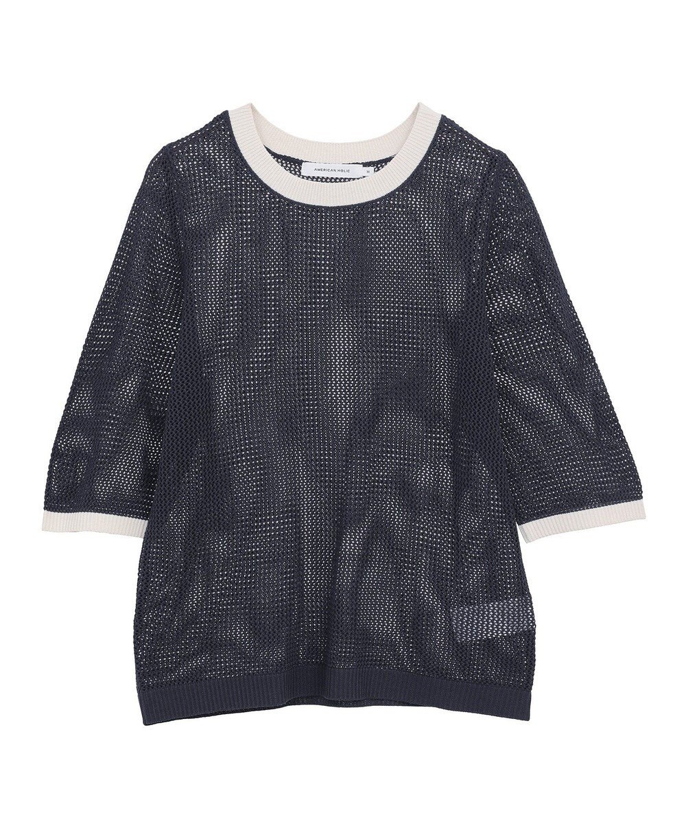 AMERICAN HOLIC メッシュニットリンガーＴシャツ 