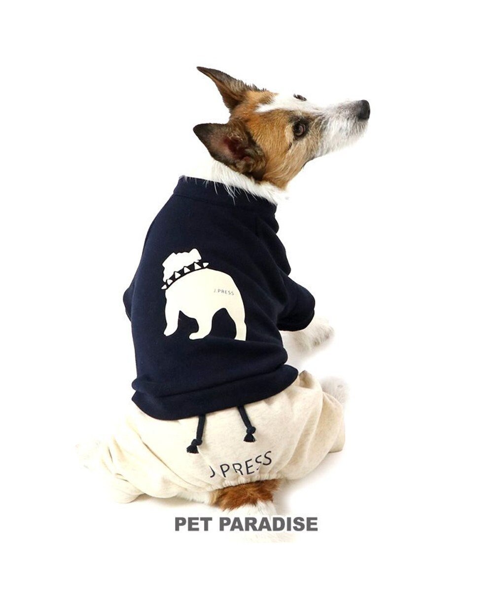 PET PARADISE J.PRESS パンツつなぎ バックブルドッグ 小型犬 紺（ネイビー・インディゴ）