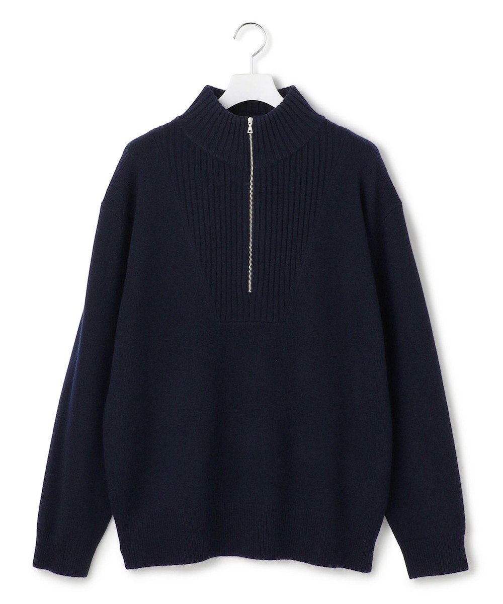 J.PRESS YORK STREET 【UNISEX】:ウールカシミヤ ハーフジップニット 