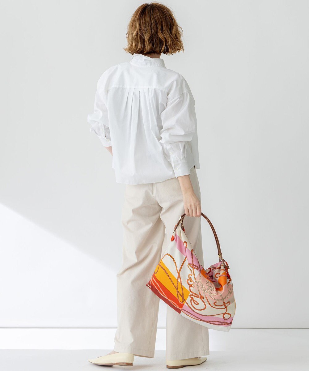 23区 L 【洗える】CANCLINI クロップド テントライン シャツ 