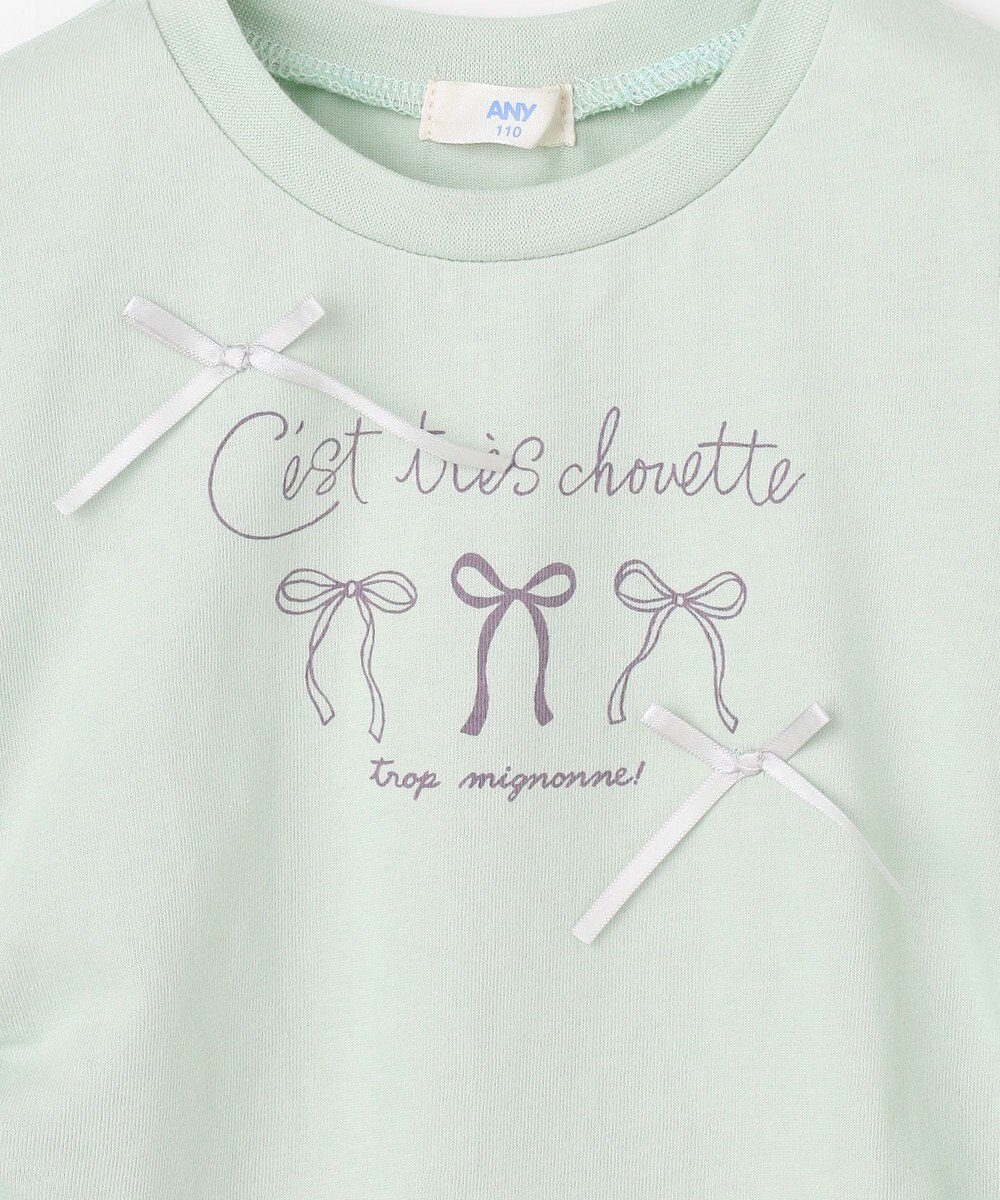 ANY KIDS 【洗濯機可能】ドロスト 裾リボンTシャツ 