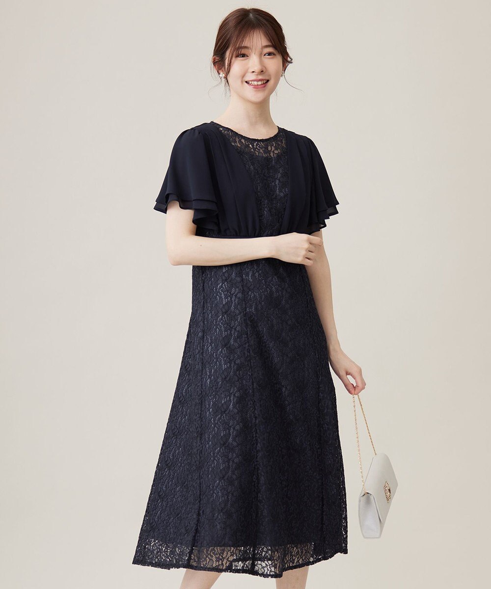 ANY SIS 【Lily Calin】ナローフレアレース ドレス 