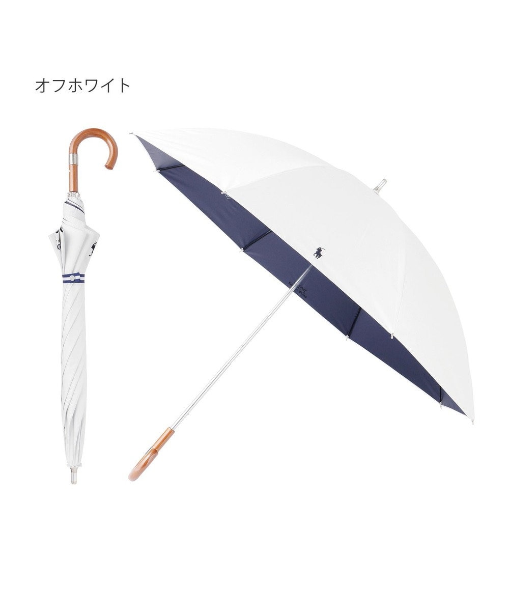 MOONBAT 【軽量】POLO RALPH LAUREN 晴雨兼用日傘 長傘 PP刺繍／一級遮光 遮熱 UV オフ×ネイビー