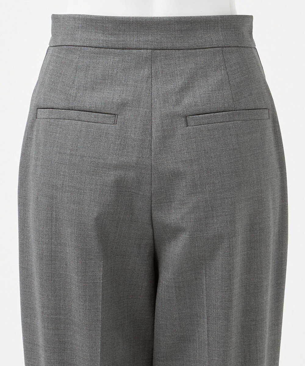 23区 【エステータ】ウールトロドライストレッチ タックテーパード パンツ 