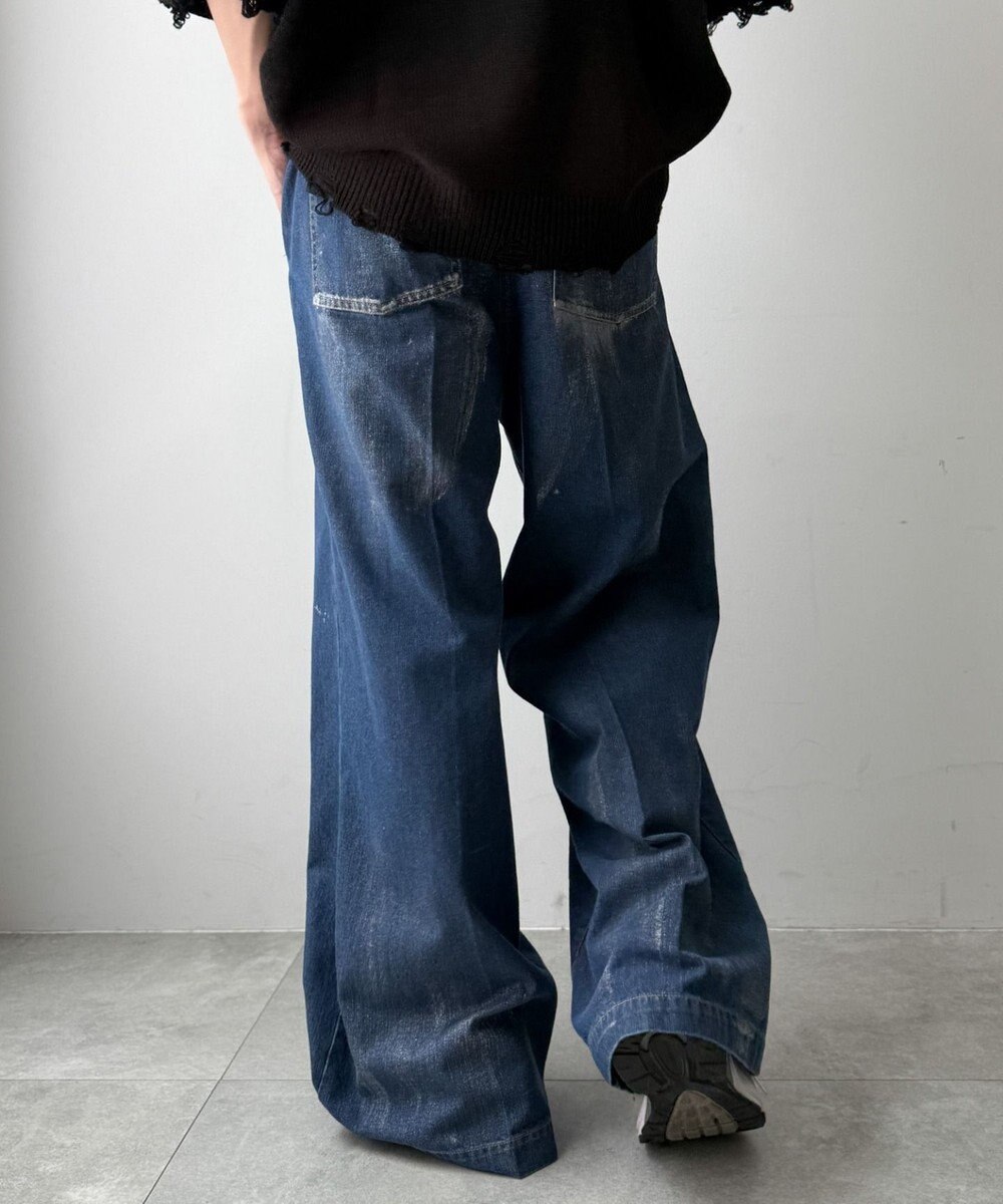 WEGO メタリックプリントデニムパンツ 