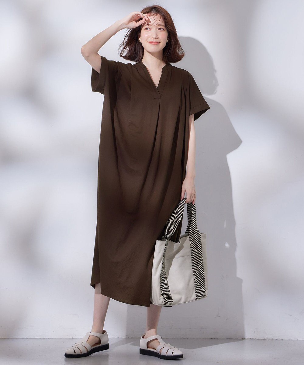 ANY 【洗濯機可能/ストレッチ】ナチュラルワッシャーワンピース 