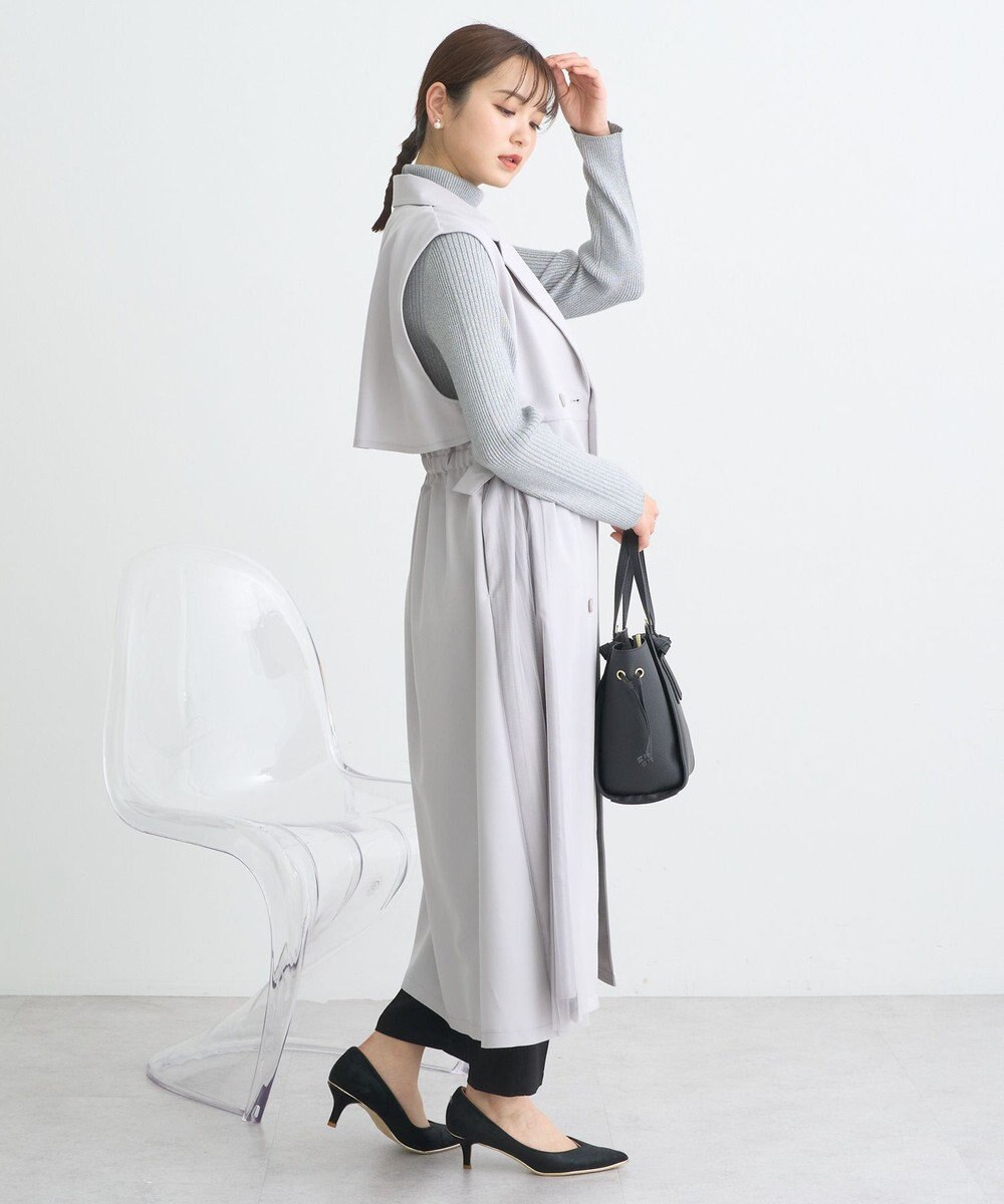 earth music&ecology サイドプリーツジレンチ 