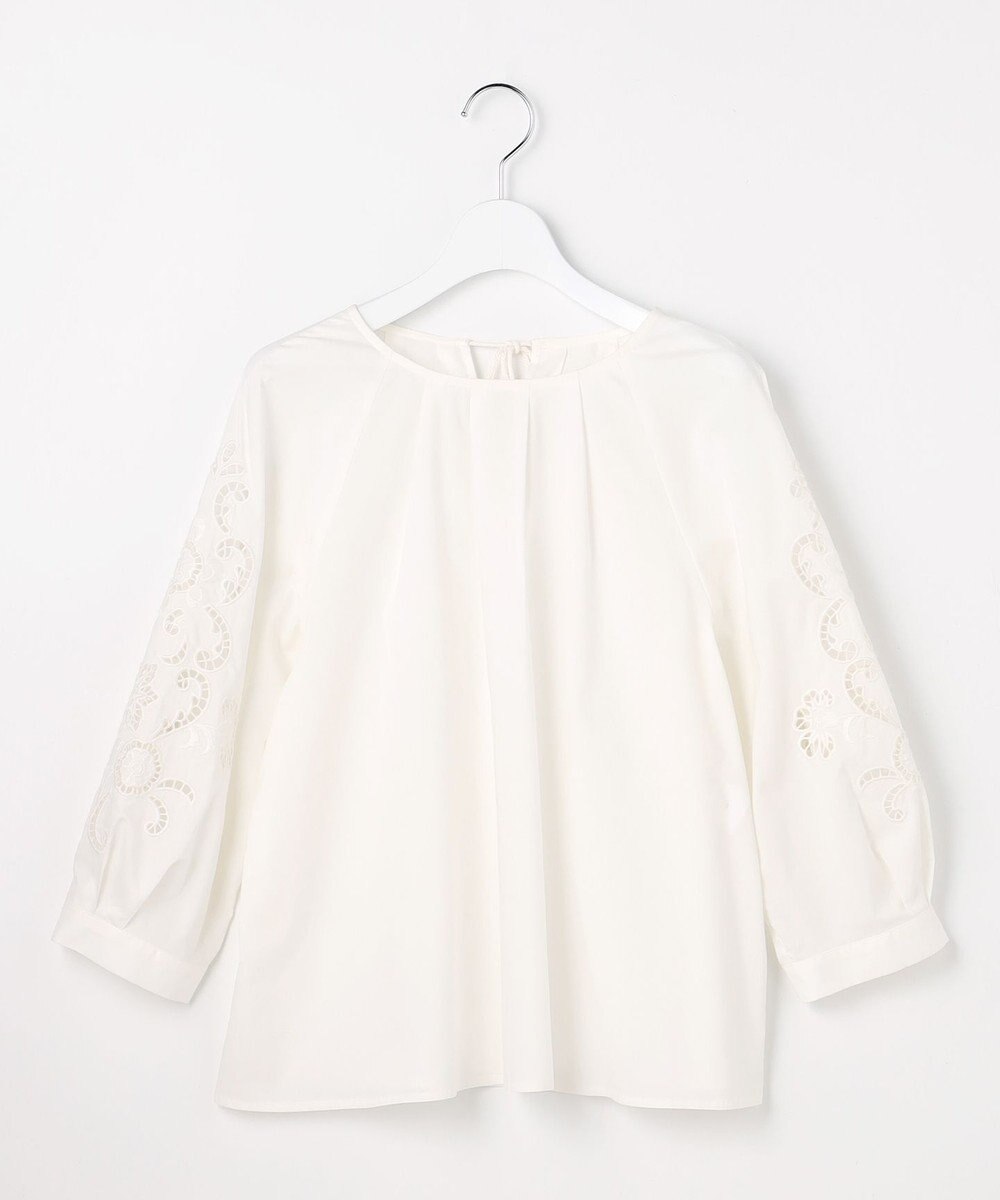 自由区 S エンブロイダリーブロードパフスリーブ ブラウス 