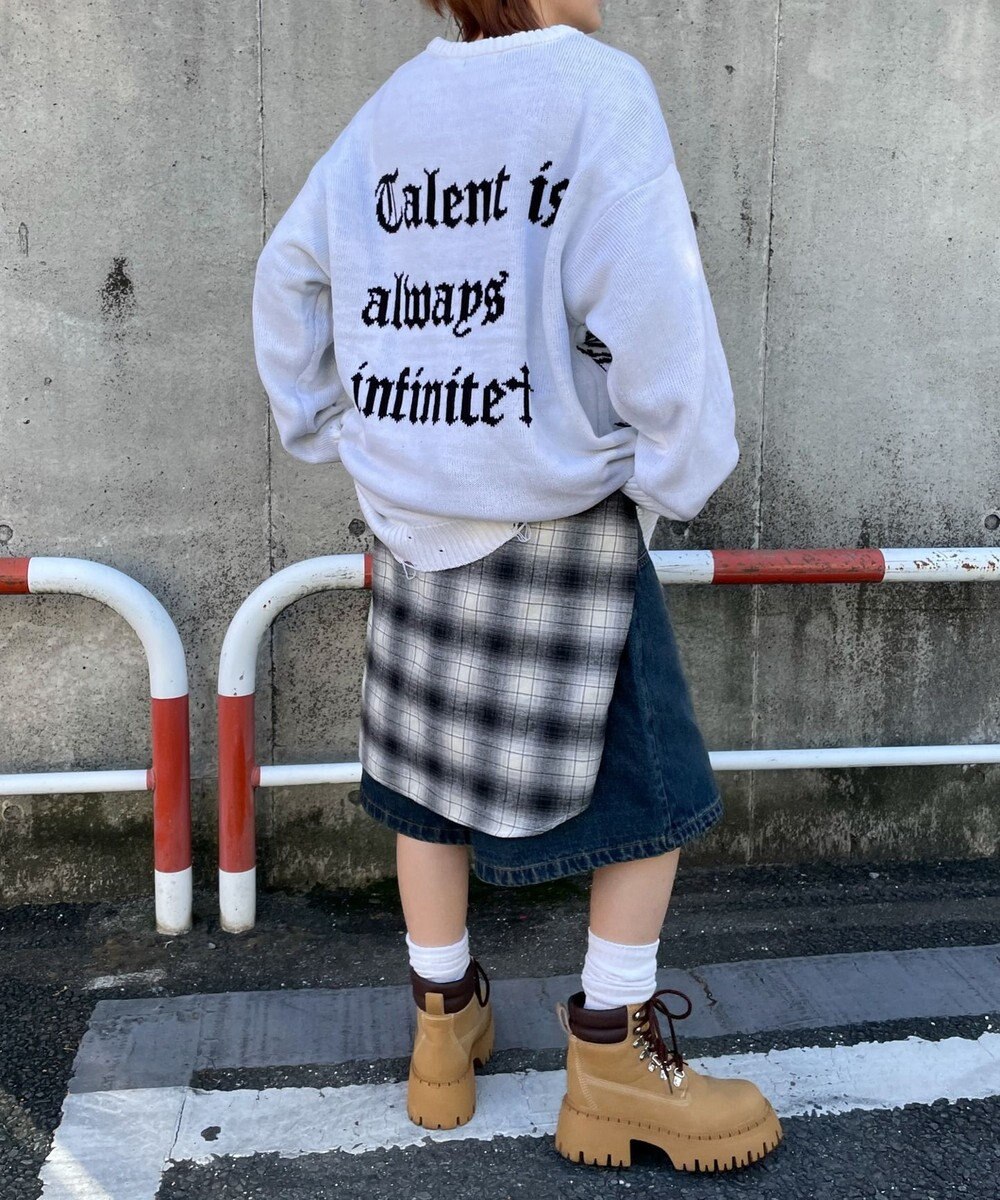 WEGO ウイングハートダメージニット 