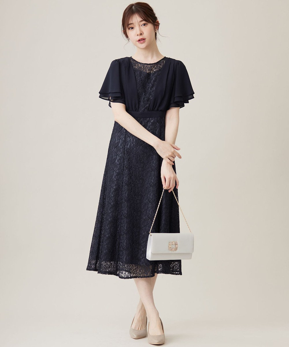 ANY SIS 【Lily Calin】ナローフレアレース ドレス 