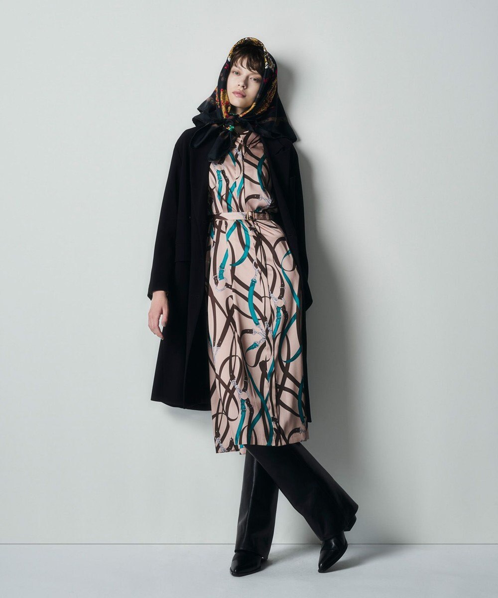 GRACE CONTINENTAL ベルトプリントシャツドレス 