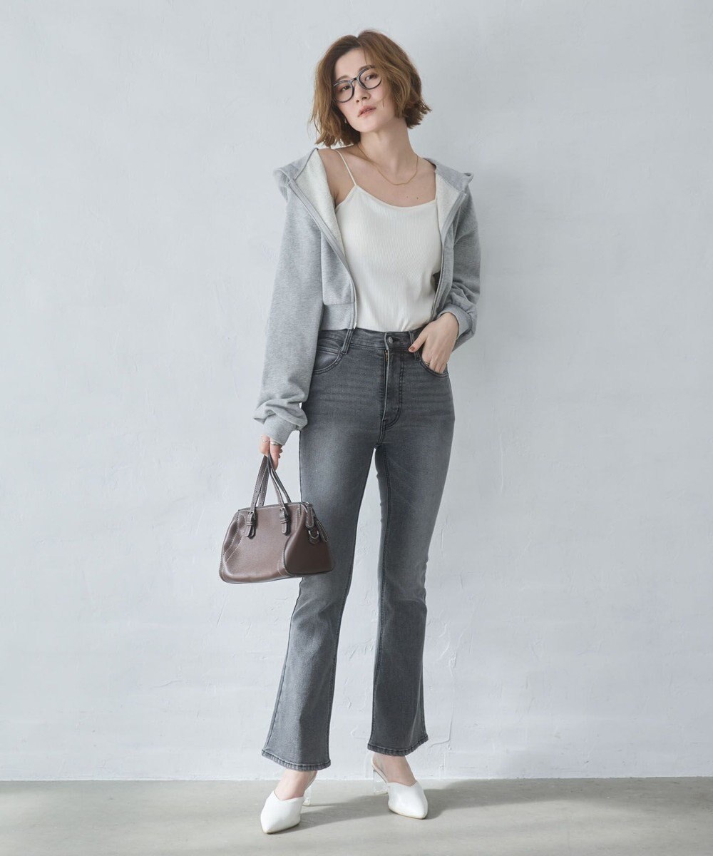 WEGO 【美脚パンツ】ストレッチフレアデニムパンツ 