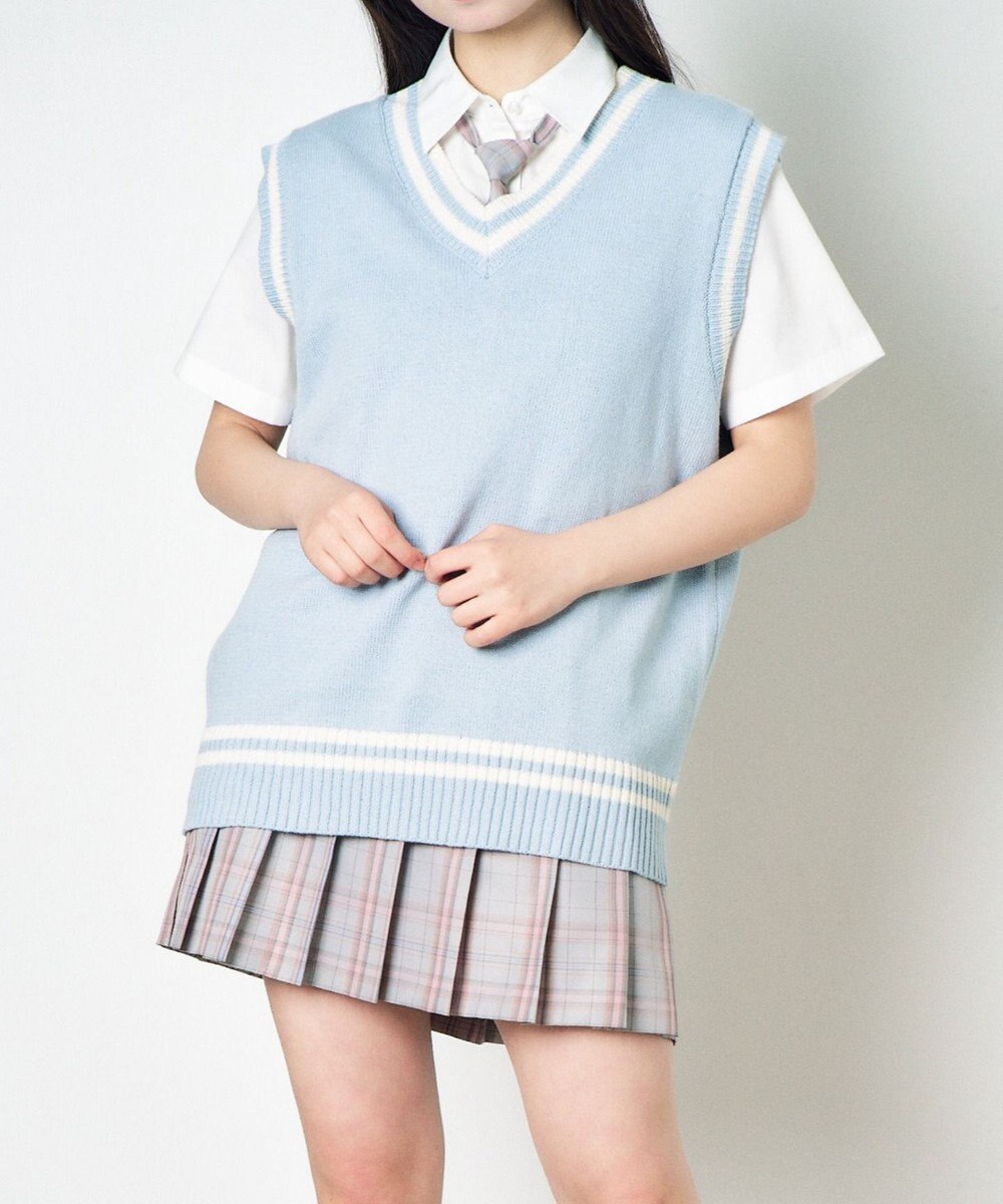 WEGO 【SCHOOLITEM】ラインスクールニットベスト 