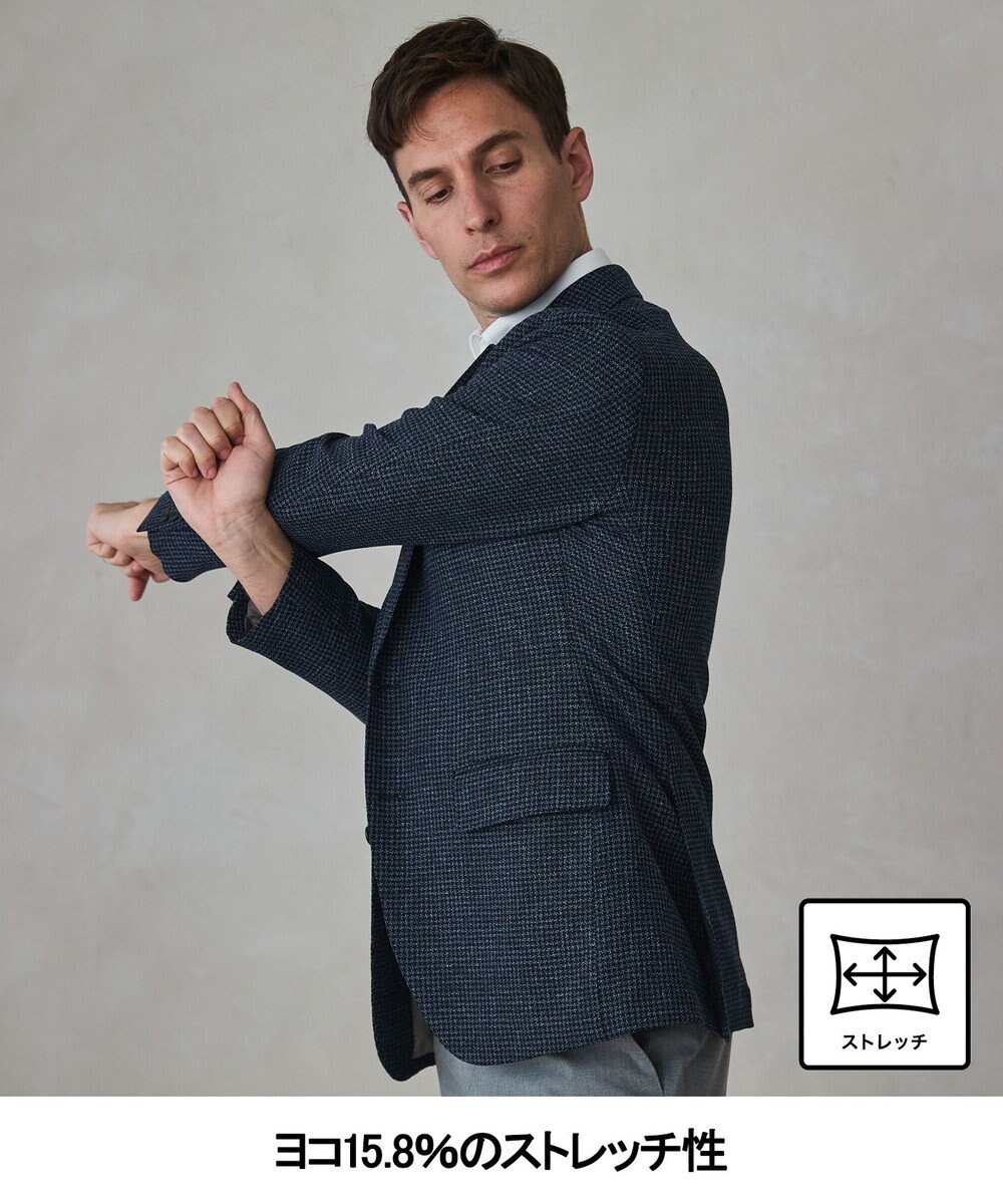 GOTAIRIKU 【尾州】ストレッチメッシュジャケット_千鳥格子柄 