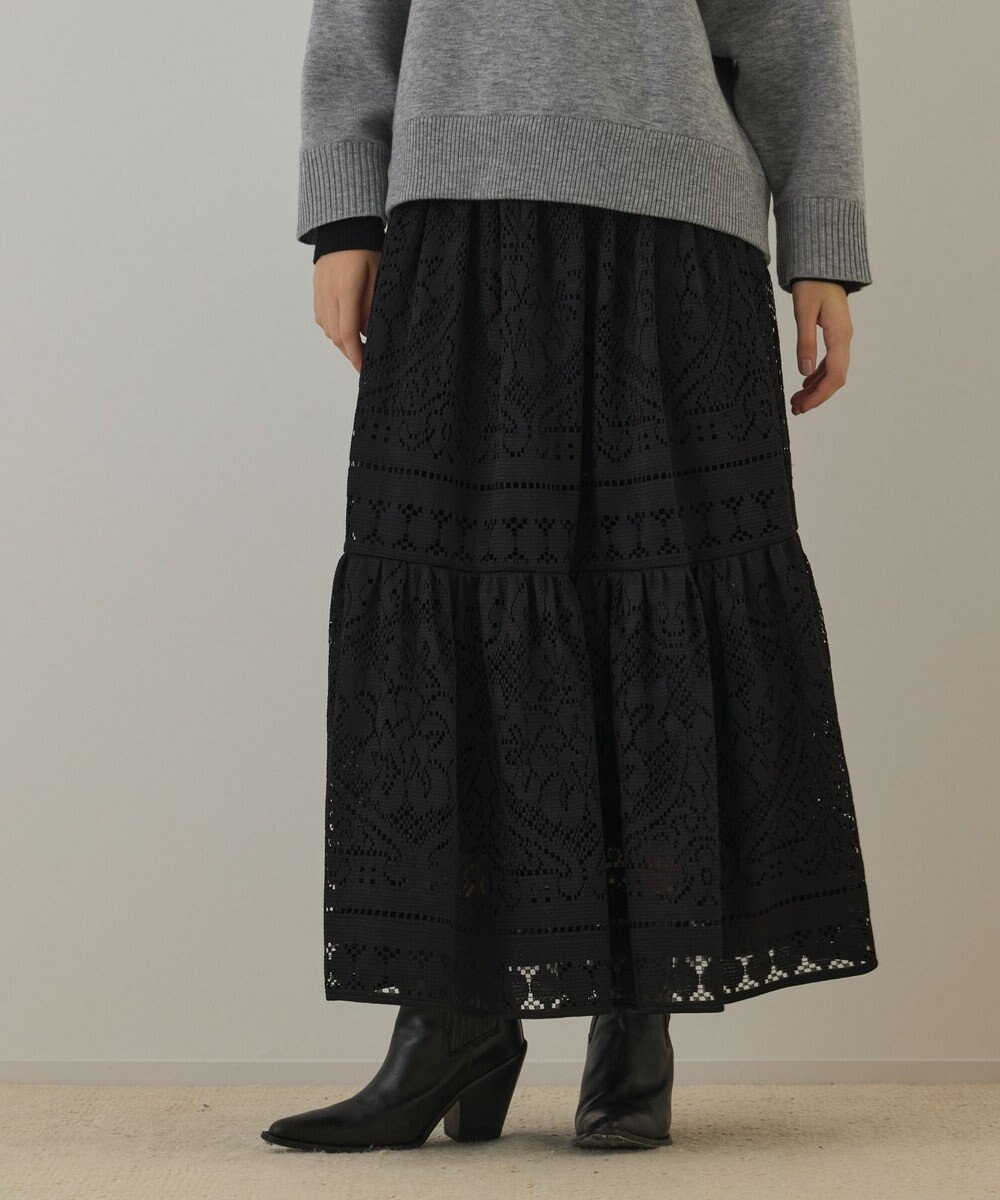 GRACE CONTINENTAL レースティアードスカート 