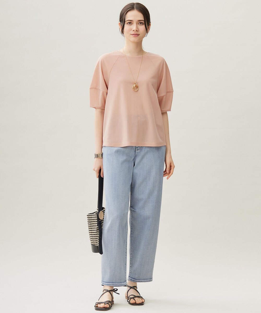 自由区 L 【19号サイズまで展開】ウスカルデニムダーツカーブ パンツ 