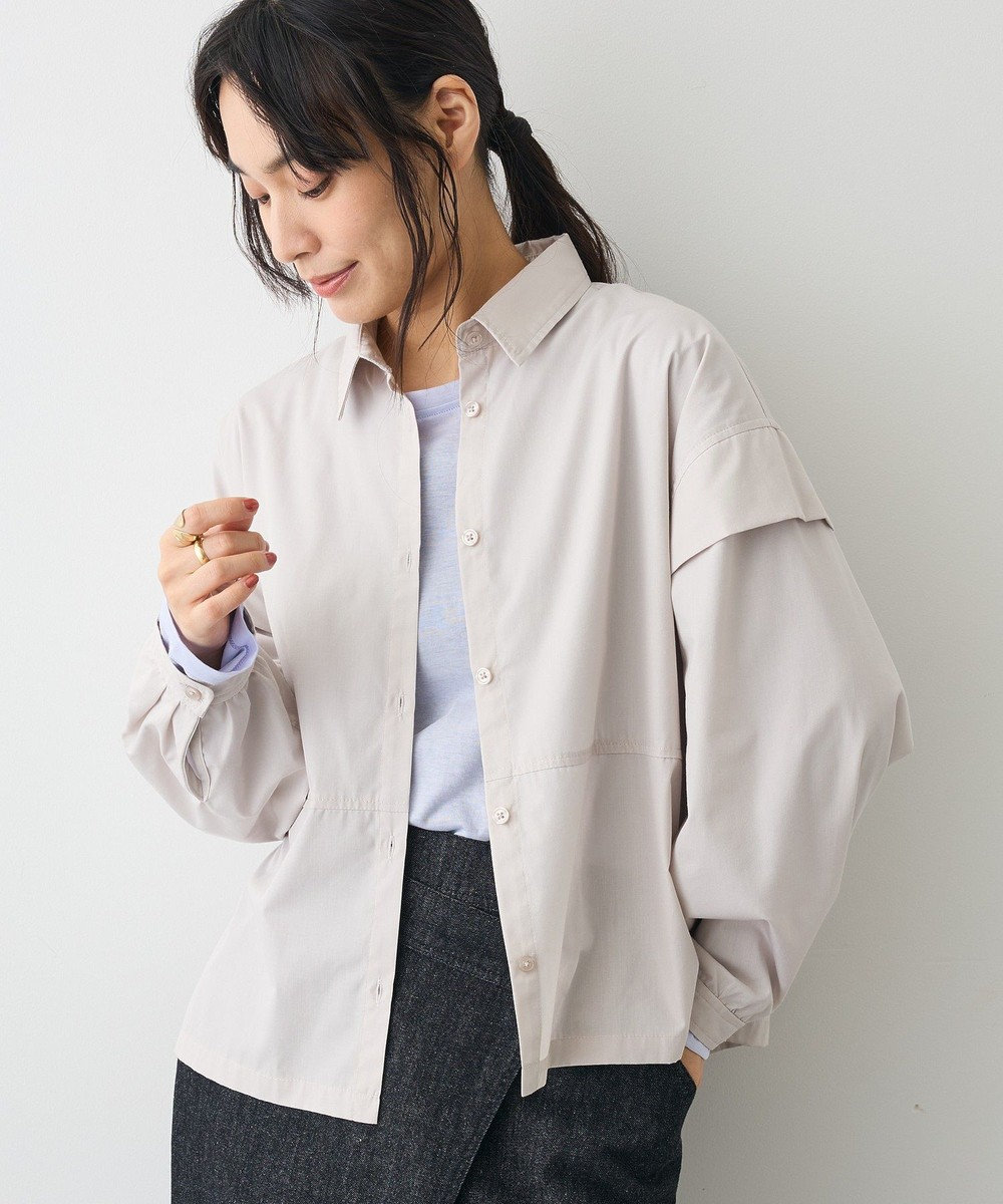 CRAFT STANDARD BOUTIQUE パネルデザインワイドシャツ 