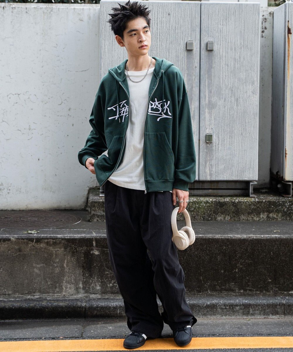 WEGO ワッペンロゴジップパーカー 