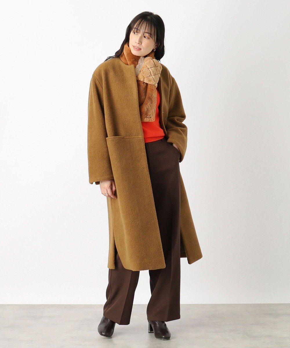 MOONBAT FURLA フェイクファーキルティングマフラー 