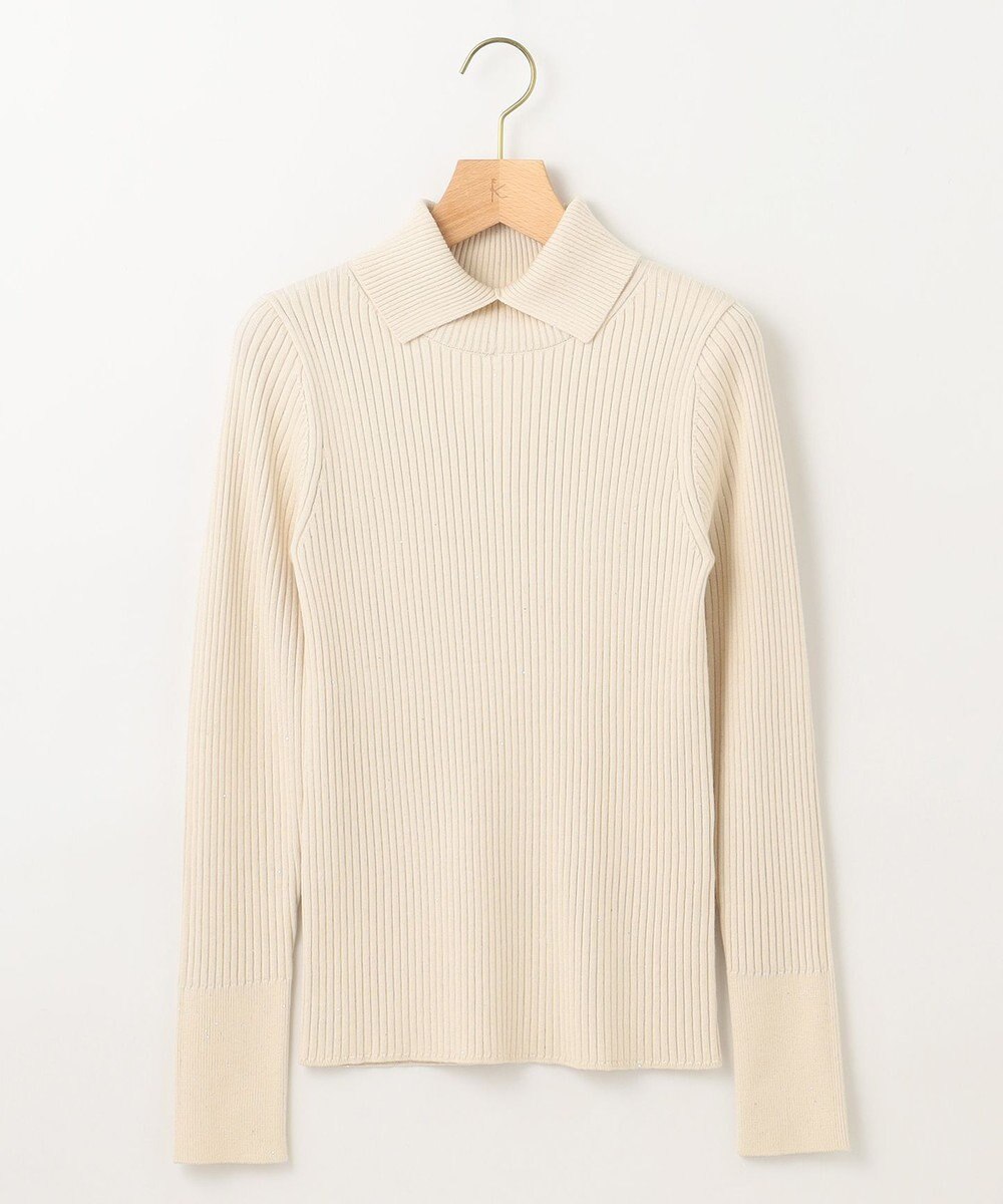 組曲 【前後着用・手洗い可】ELENAスパンコール襟デザイン ニット 