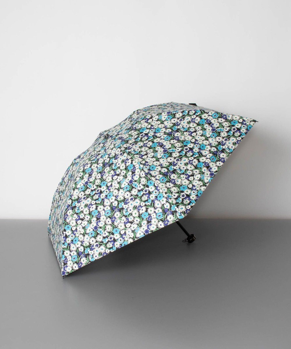 AURORA ANNA SUI アナ スイ 小花柄プリント  晴雨兼用傘 (折り畳み傘) 日傘 ブルー