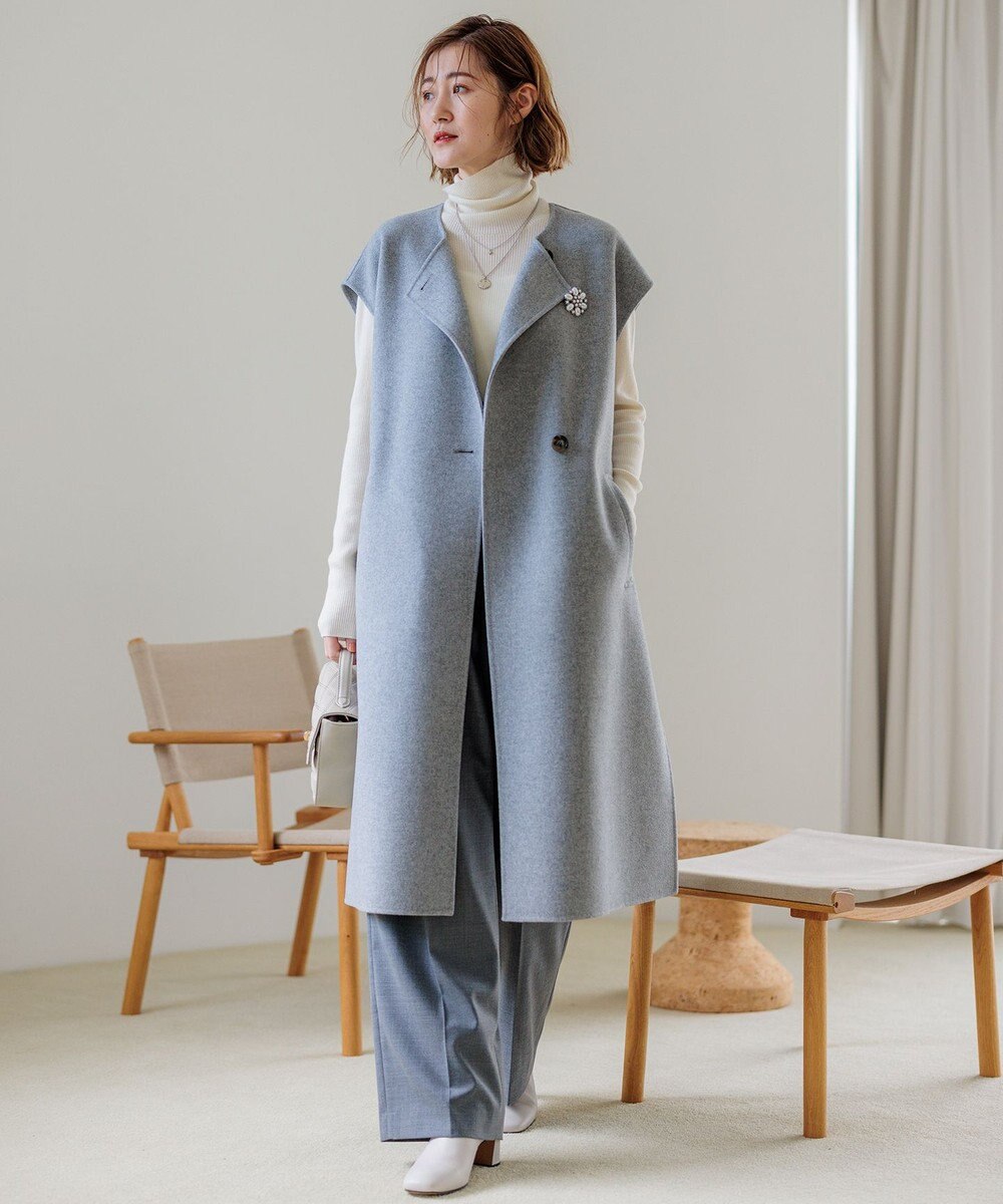 23区 【Oggi1月号/CLASSY.11月号掲載】ウーステッドウール リブタートルネック ニット 