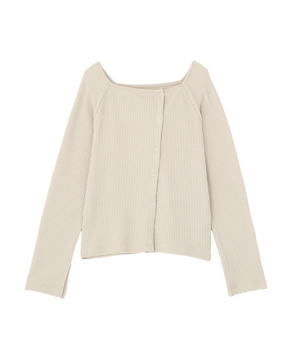 earth music&ecology 【予約】アシメ釦ツイストテレコカットソー 