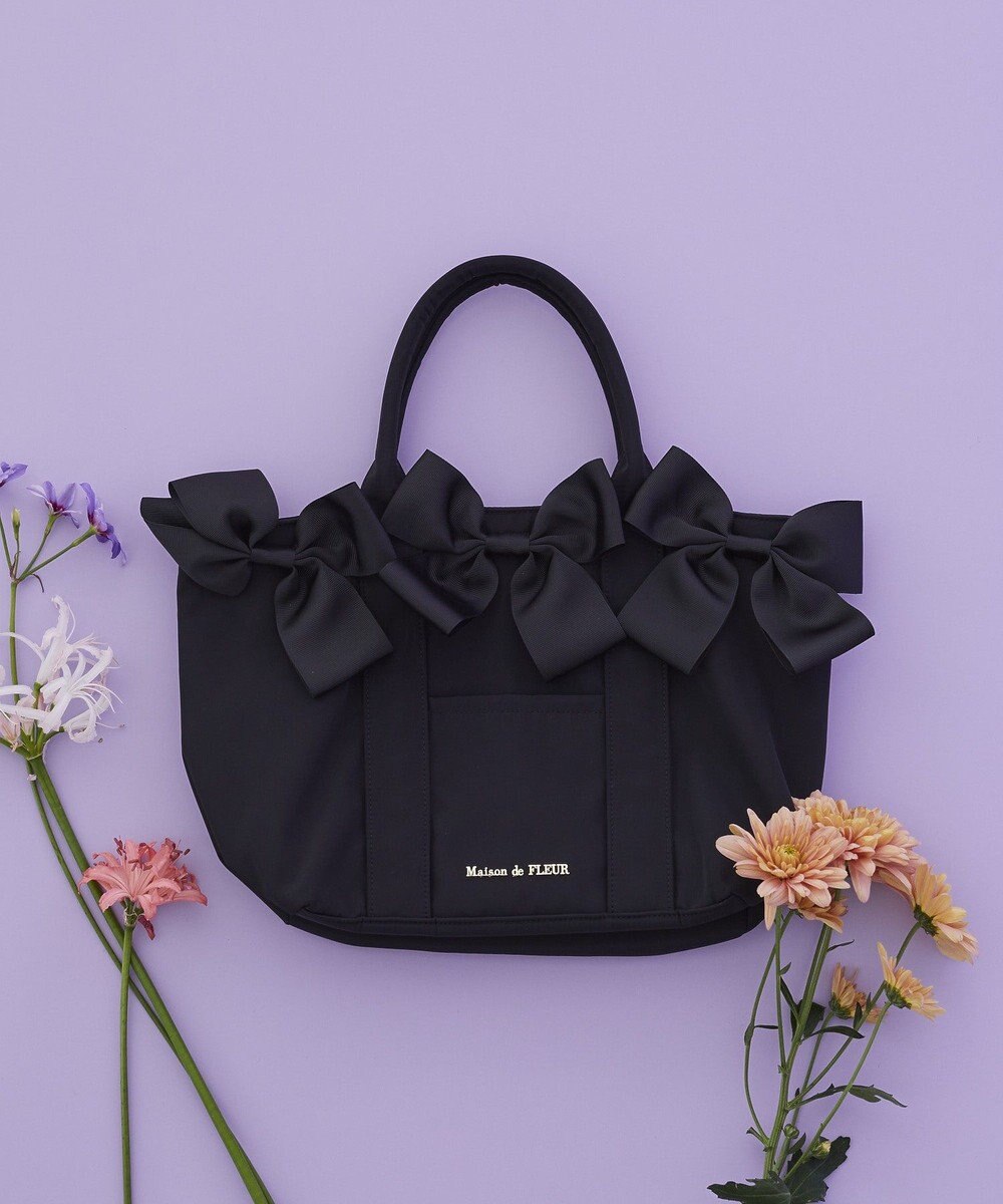Maison de FLEUR ボリュームリボン2Wayトートバッグ 
