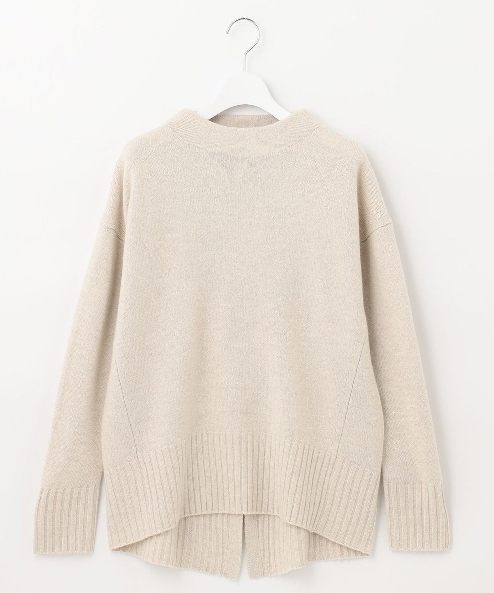 自由区 【洗える】ウールカシミヤブレンド オフネックプルオーバーニット 