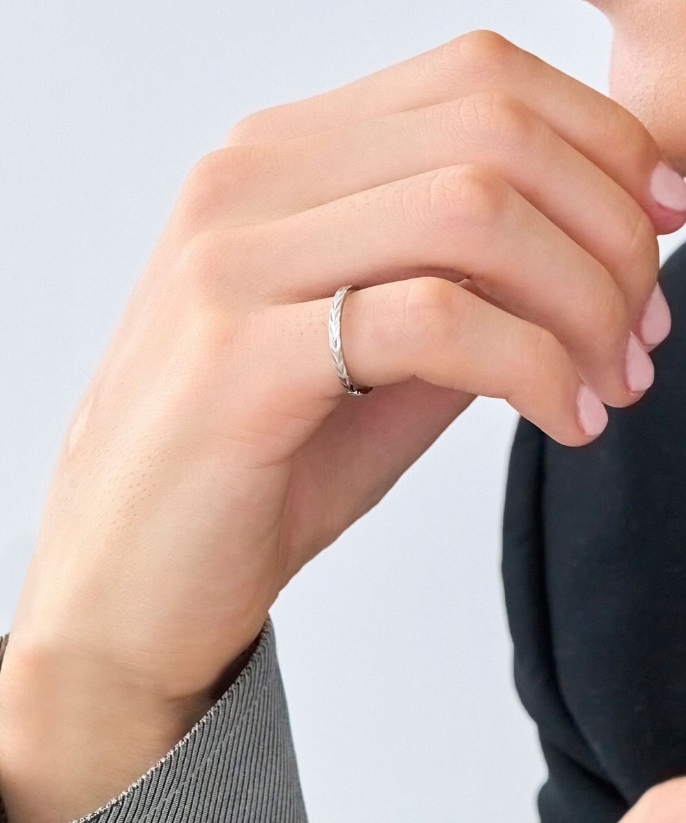 Phoebe 【金属アレルギー対応】メタルリーフカットリング　シルバー　9号/11号/16号/19号　サージカルステンレス 