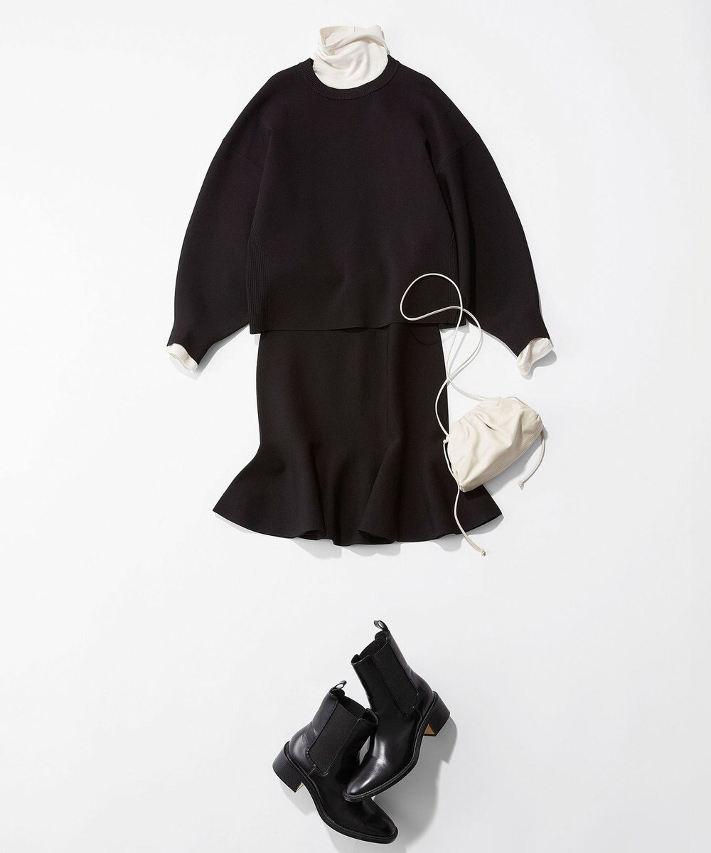 uncrave 【洗える】スムースニット スウェット風プルオーバー（uncrave WHITE） 