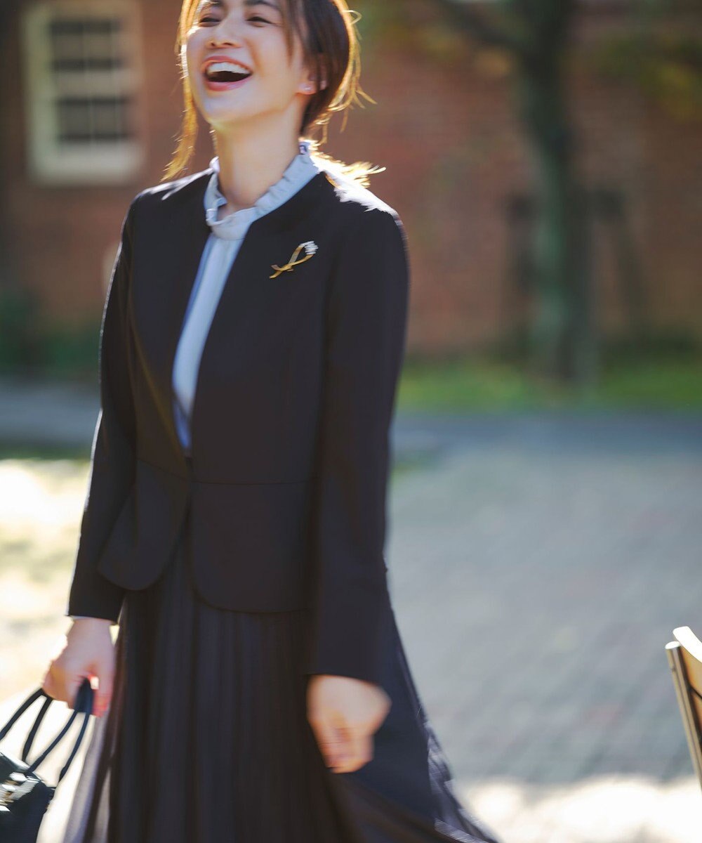 ANY SIS セレモニーダブルクロス クルーカラー ジャケット 