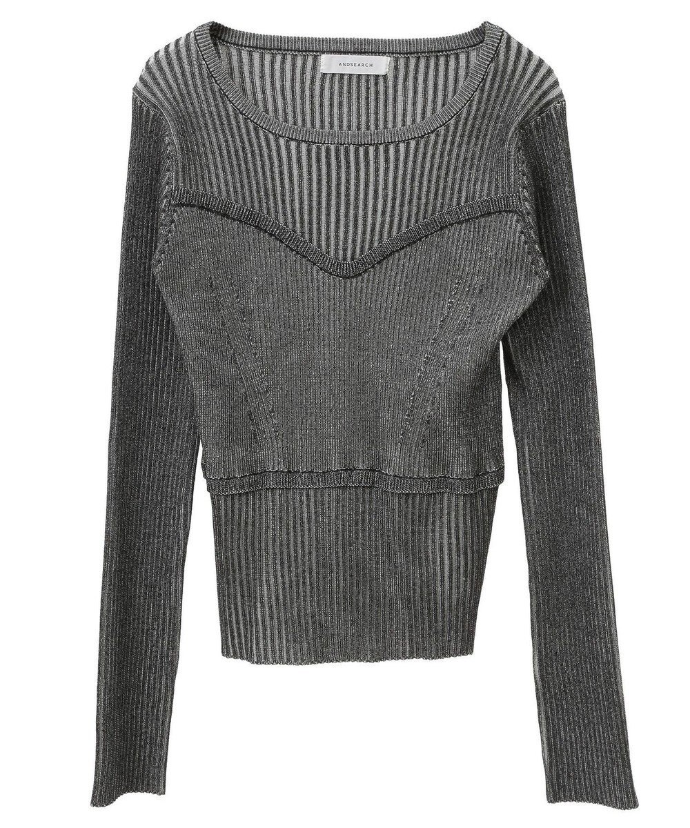 Green Parks ・ＡＮＤＳＥＡＲＣＨ　リブフェイクレイヤードニット 