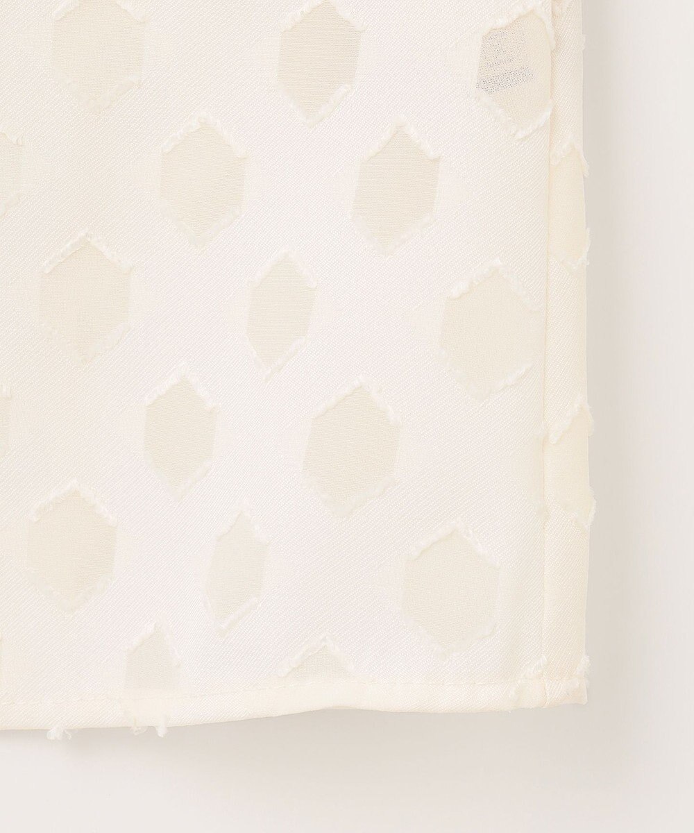 自由区 【洗える】カットジャカード ボウタイブラウス 