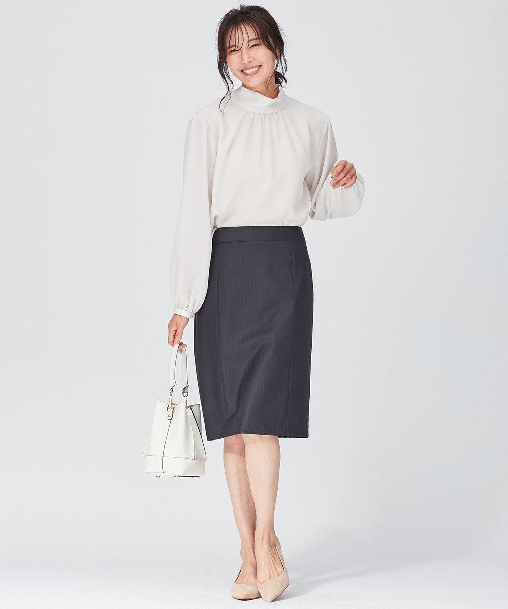 23区 L リボンディテール ギャザー ブラウス 