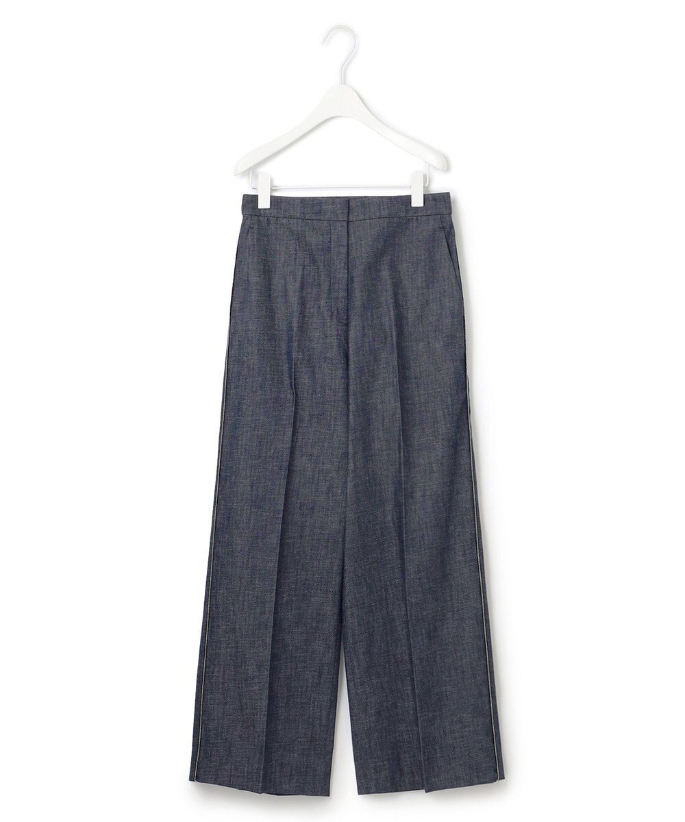 ICB L 【洗える】 コットンリアクティブデニム ワイドストレートパンツ 