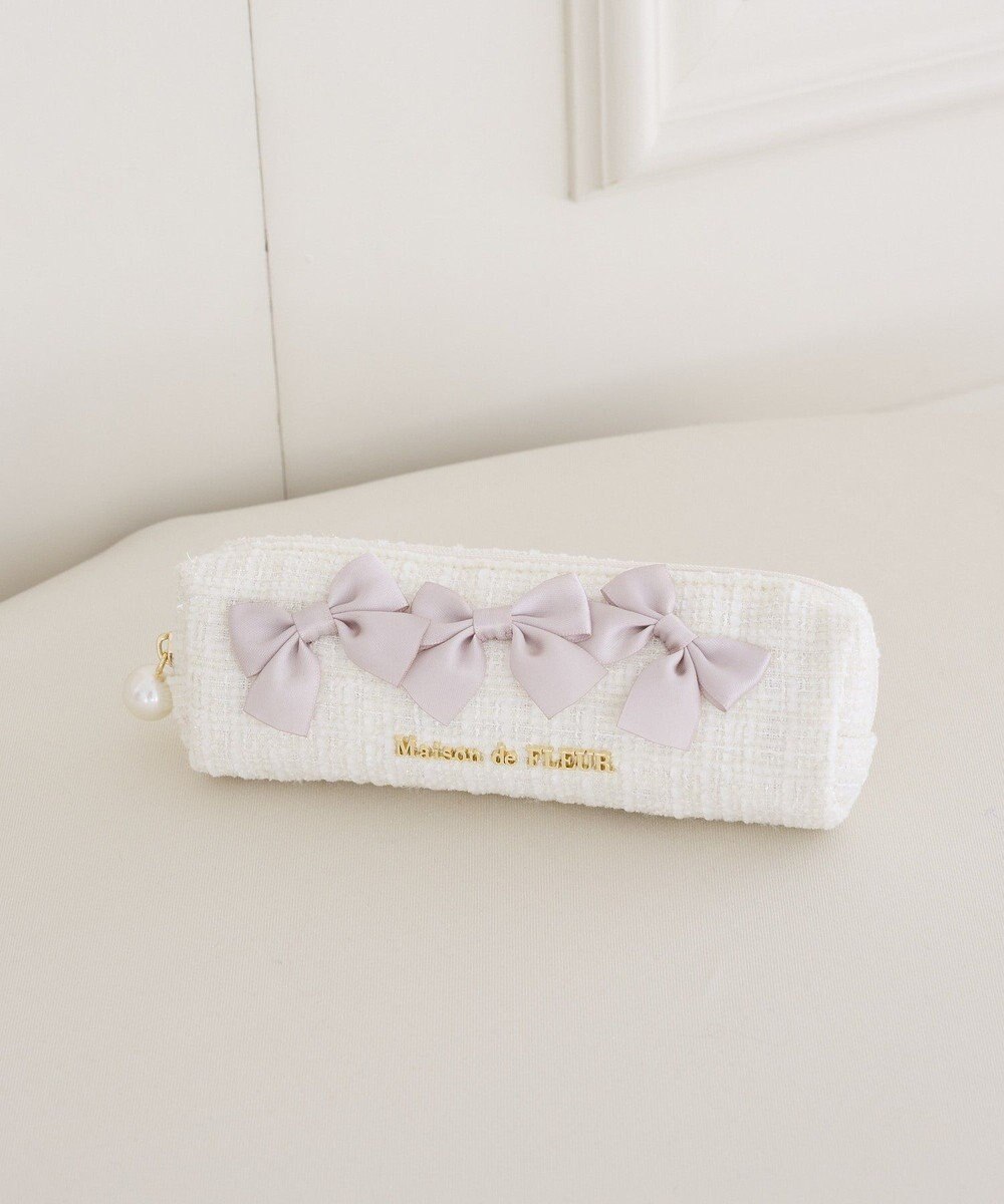 Maison de FLEUR ツイードリボンロングポーチ 