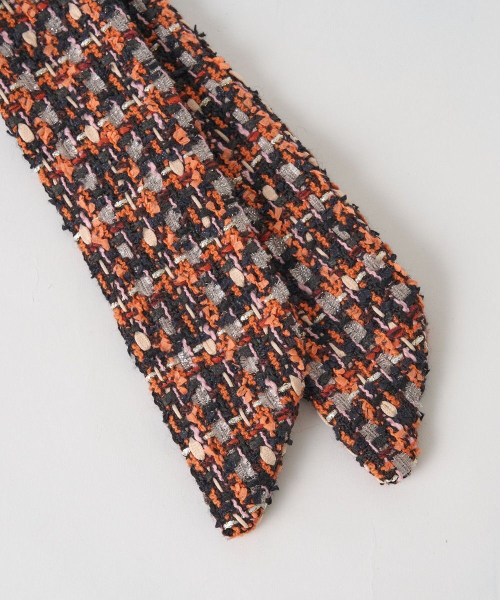 russet ツイードスカーフ付きレザー2WAYショルダーバッグ(CE-1632) 