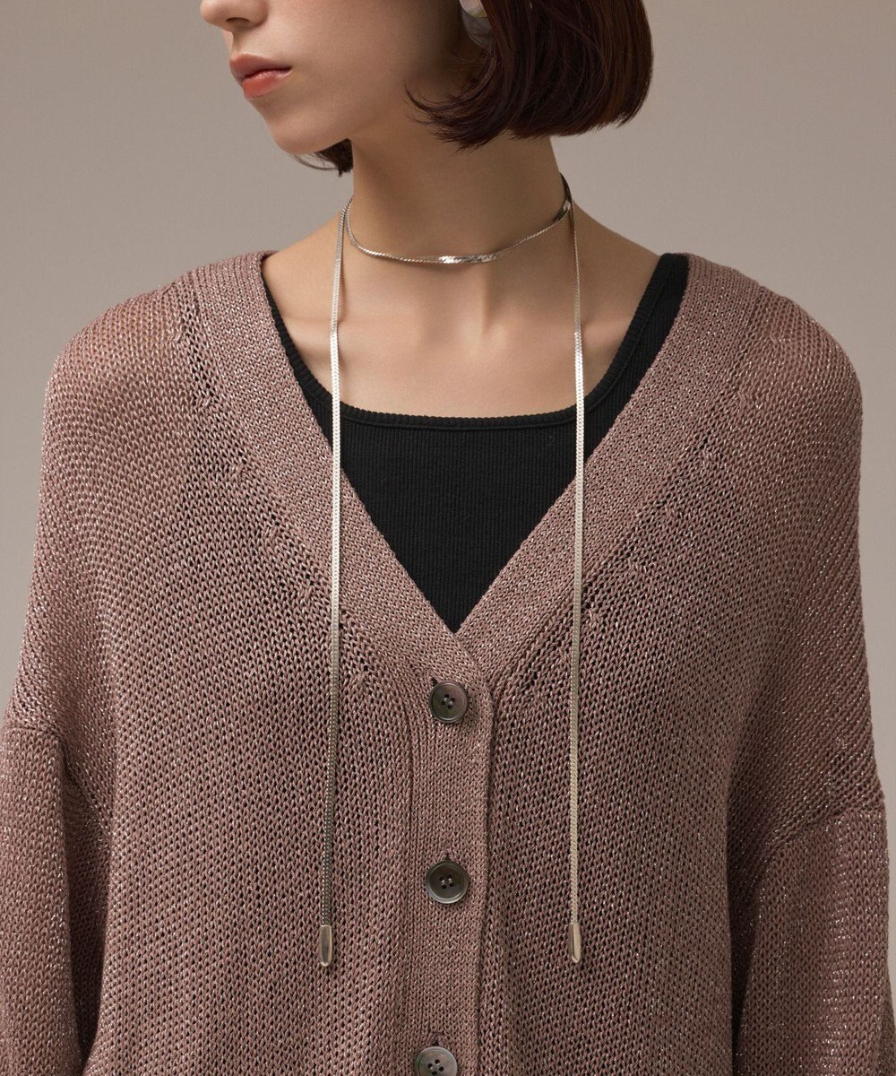 GRACE CONTINENTAL ラメルーズニットカーディガン 