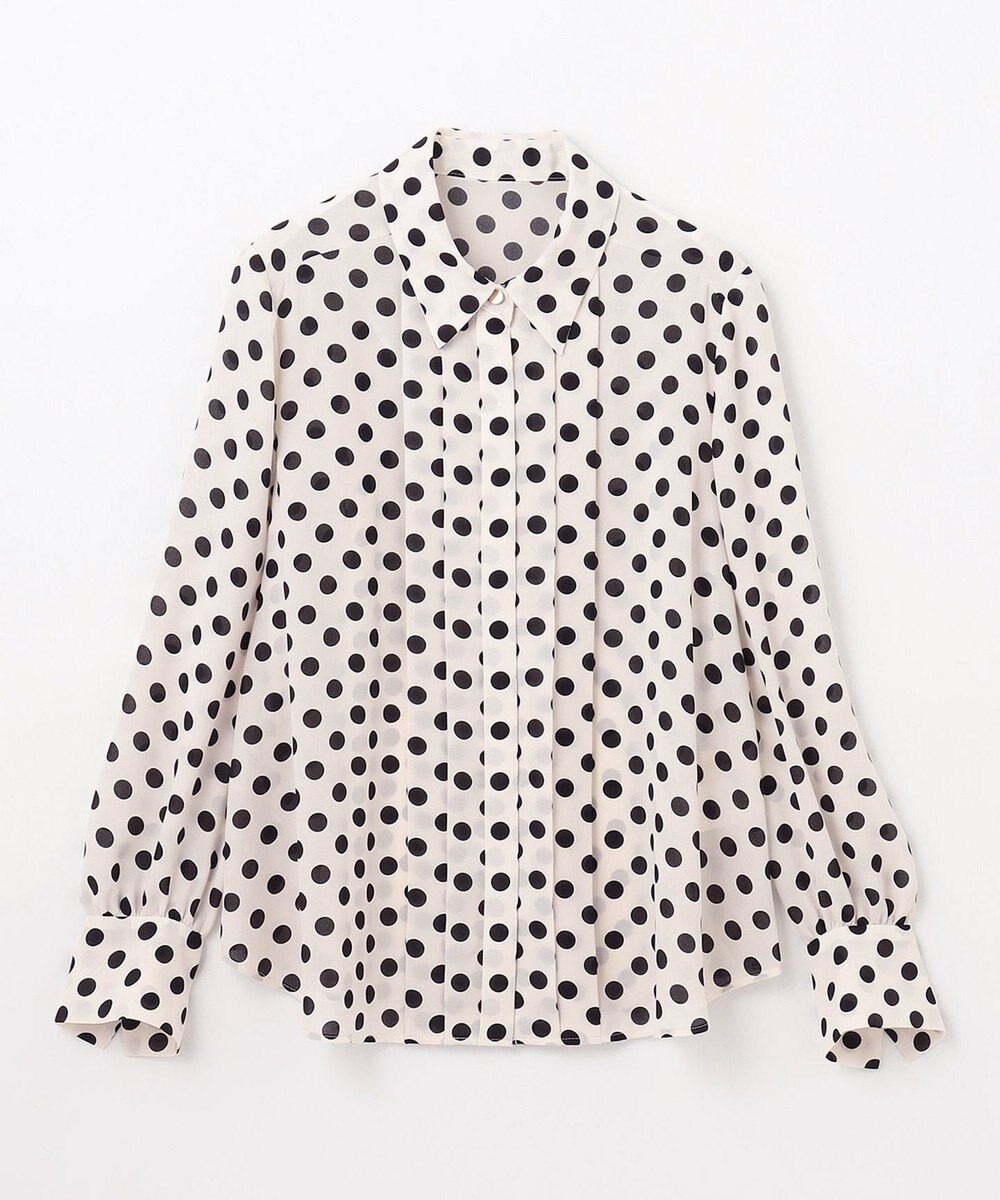 GRACE CONTINENTAL ドットプリントボウタイブラウス 