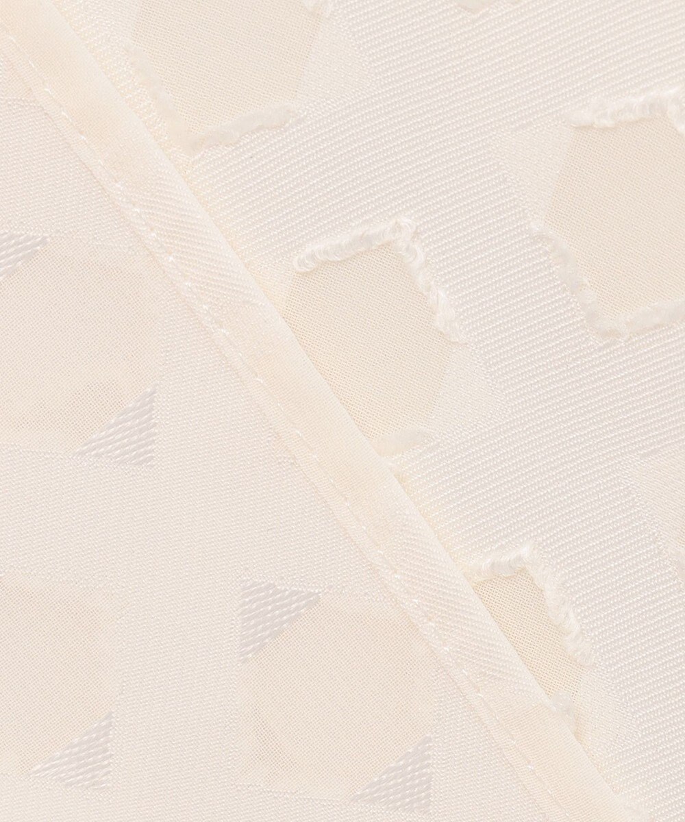 自由区 【洗える】カットジャカード ボウタイブラウス 