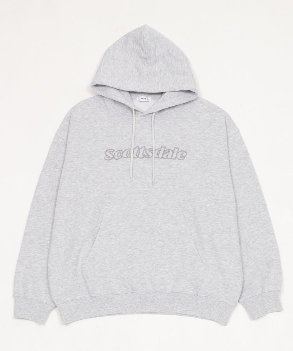 WEGO 【ユニセックス着用ITEM】エンボスステッチロゴプルパーカー 