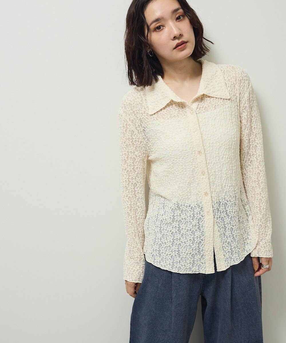 Green Parks カットレースシャツプルオーバー 