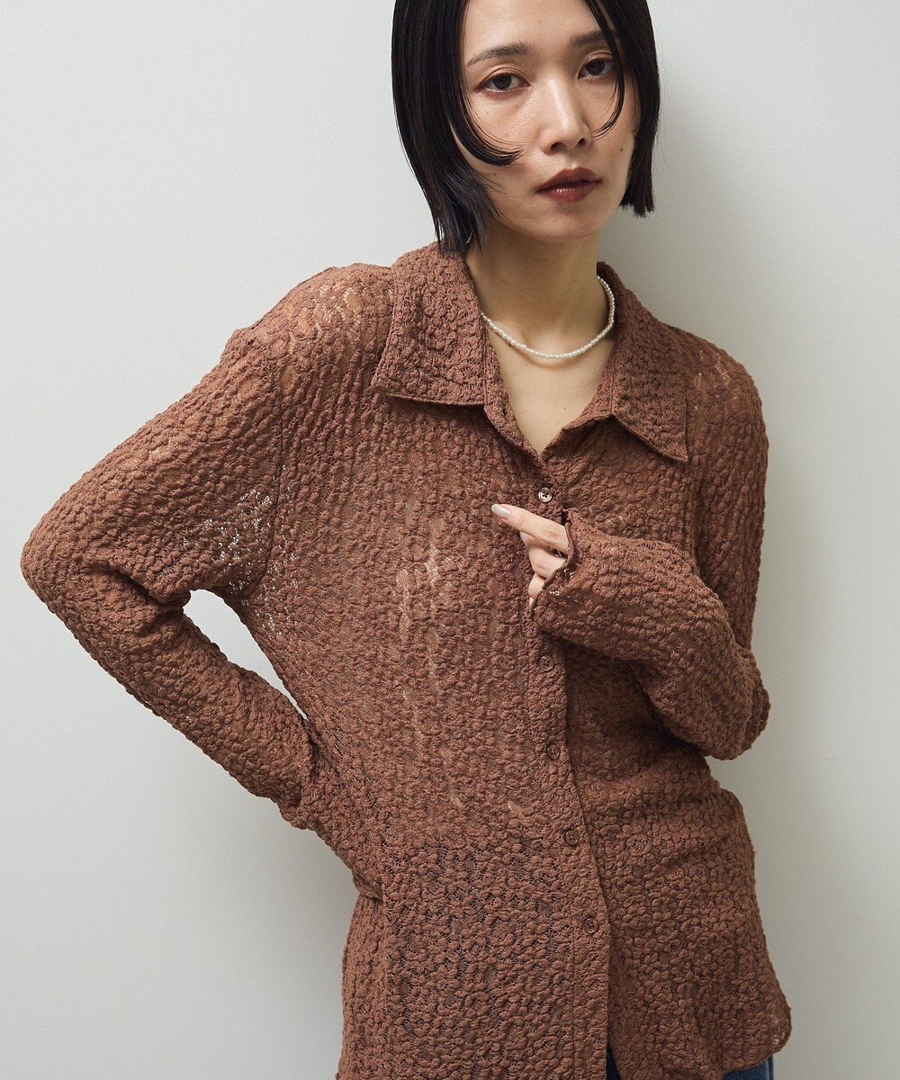 Green Parks カットレースシャツプルオーバー 