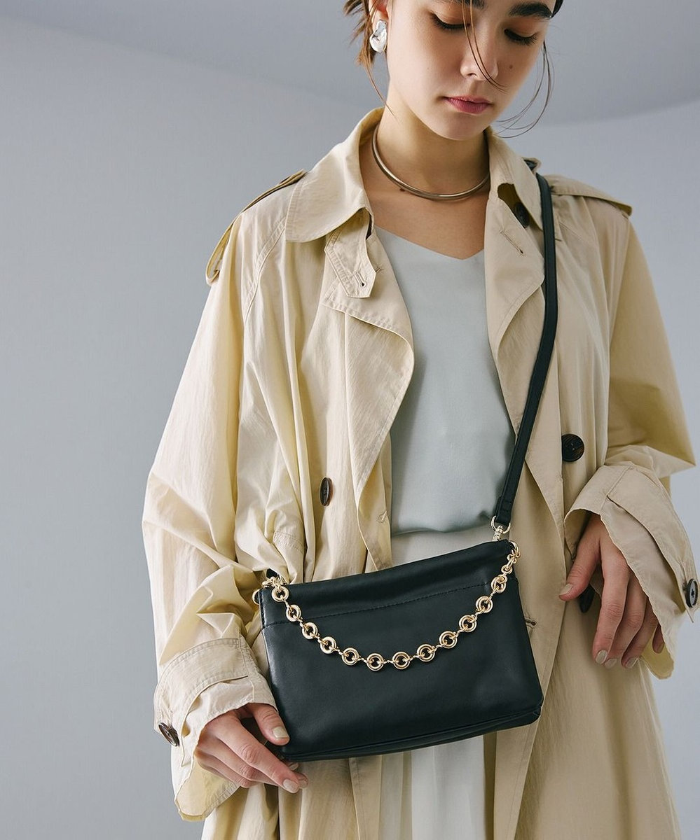 TOPKAPI 【TREASURE TOPKAPI】スムース レザー チェーン付き スワローマチ ミニ ショルダー バッグ 
