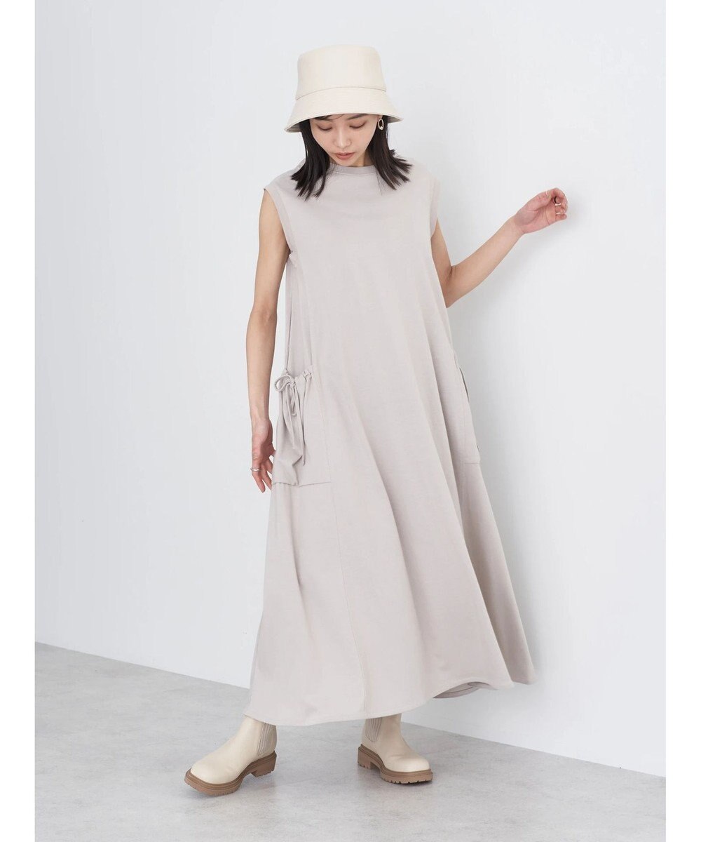 earth music&ecology ギャザーポケットノースリーブワンピース 