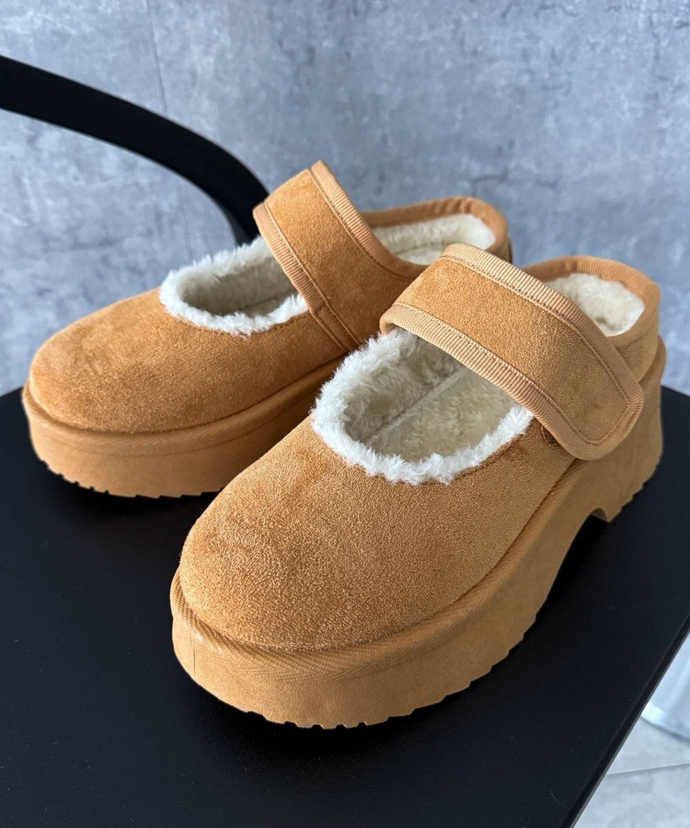 WEGO ムートンタッチメリージェーンシューズ 