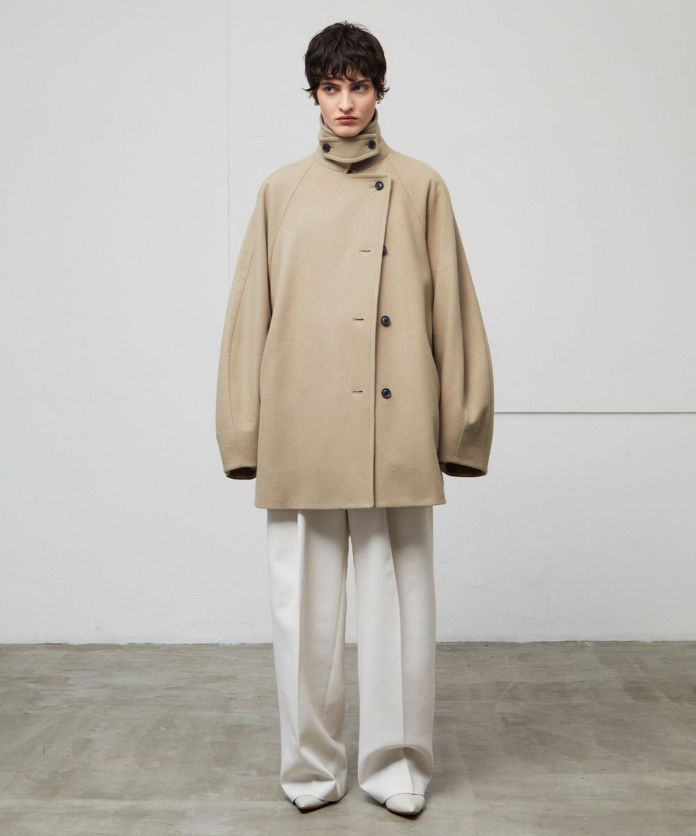 BEIGE， LAC / 2WAYストレッチワイドタックパンツ 