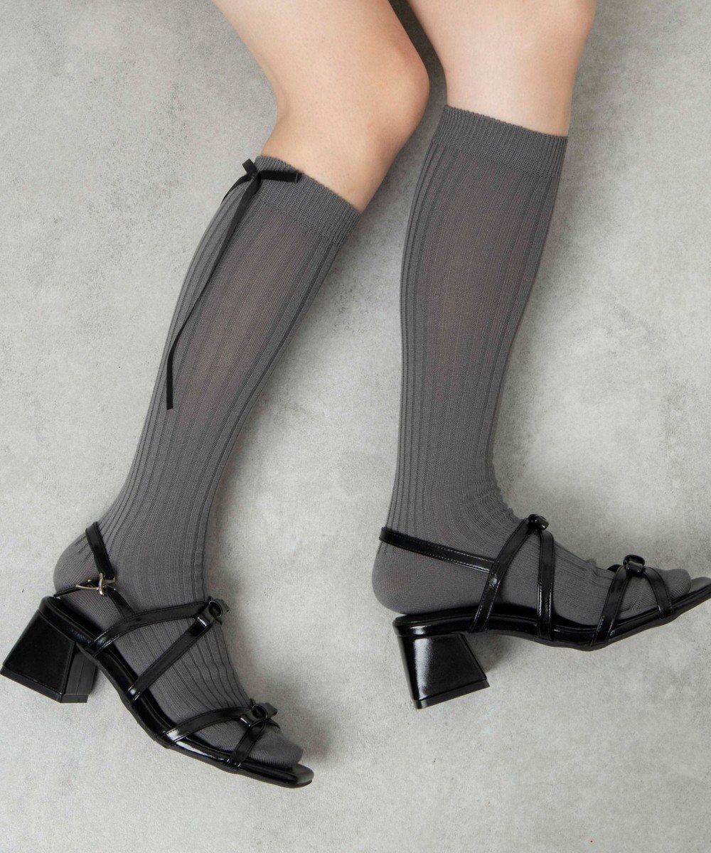 WEGO リボンリブハイソックス 